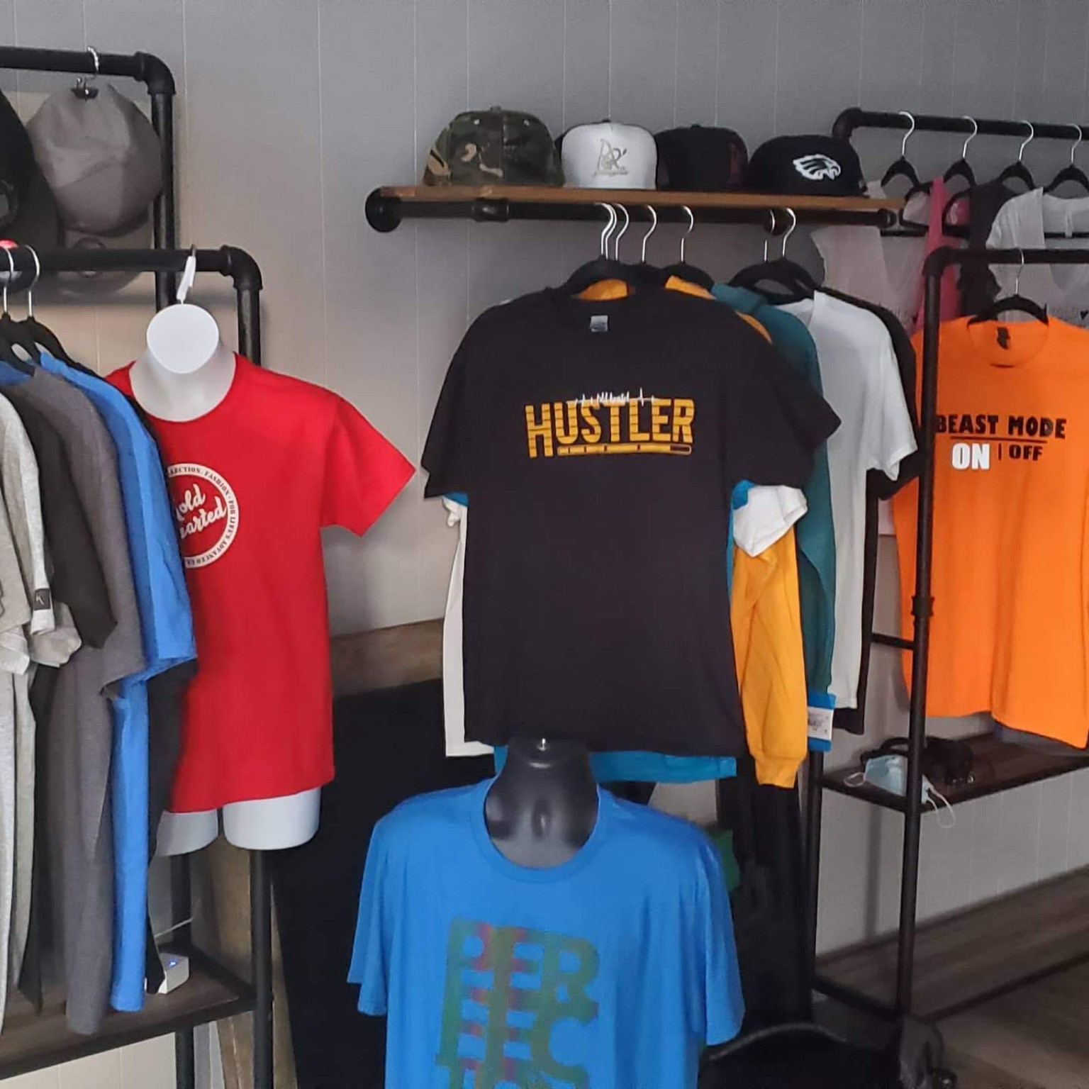Merchandise display inside the original 500-square-foot ELEVATE shop