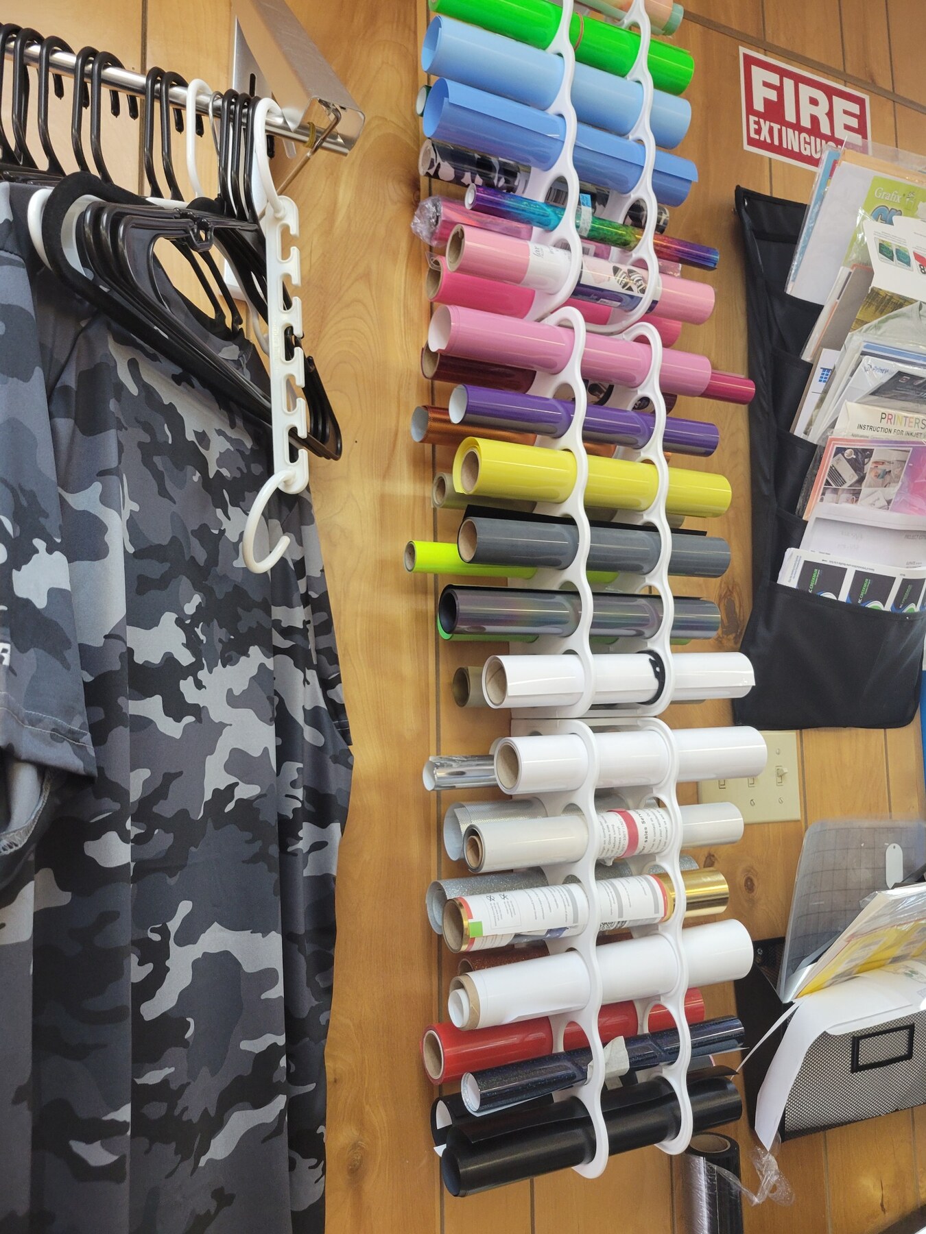 Heat-transfer vinyl rolls inside the ELEVATE shop