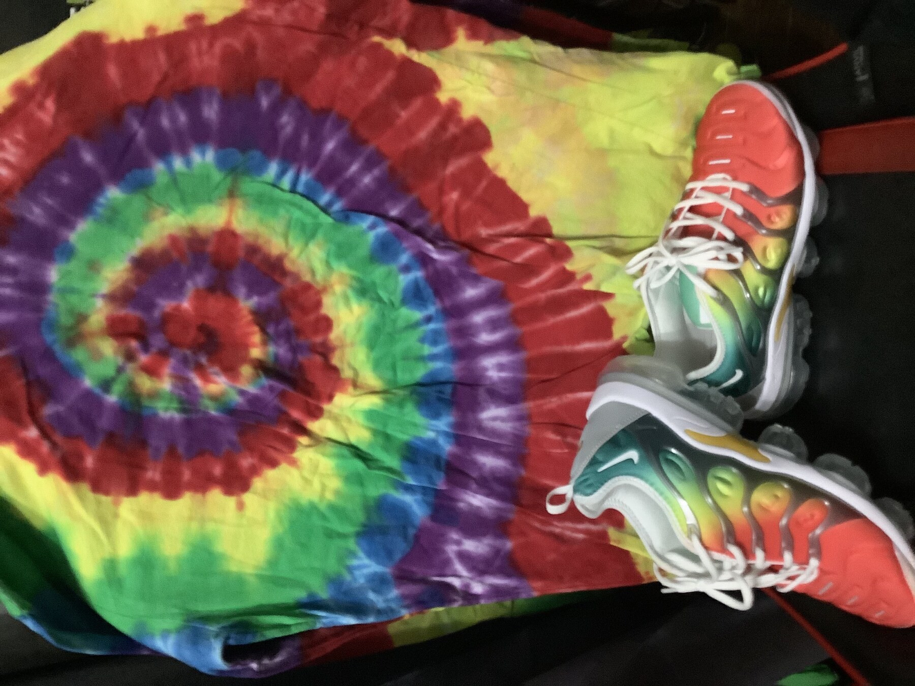 Tie-dye apparel with original custom sneaker project